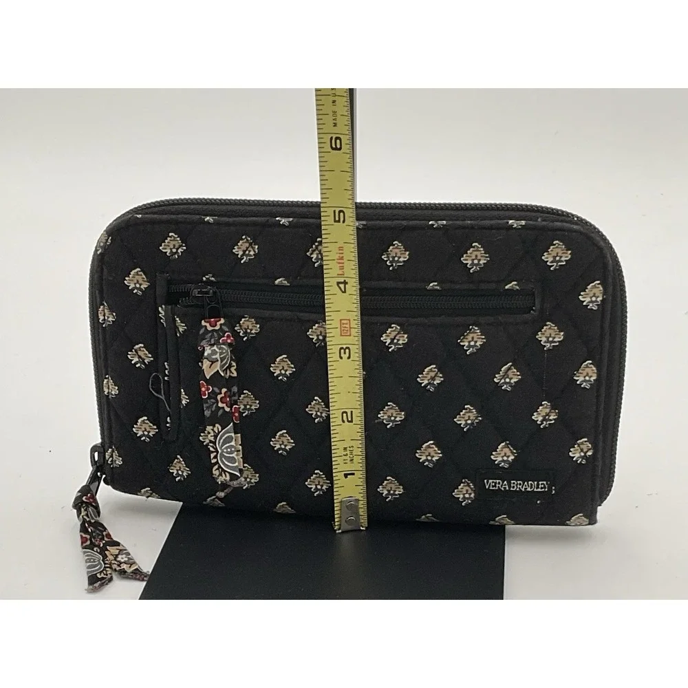 Vera Bradley Black And Paisley Vintage Purse Clutch And Matching Wallet Set
